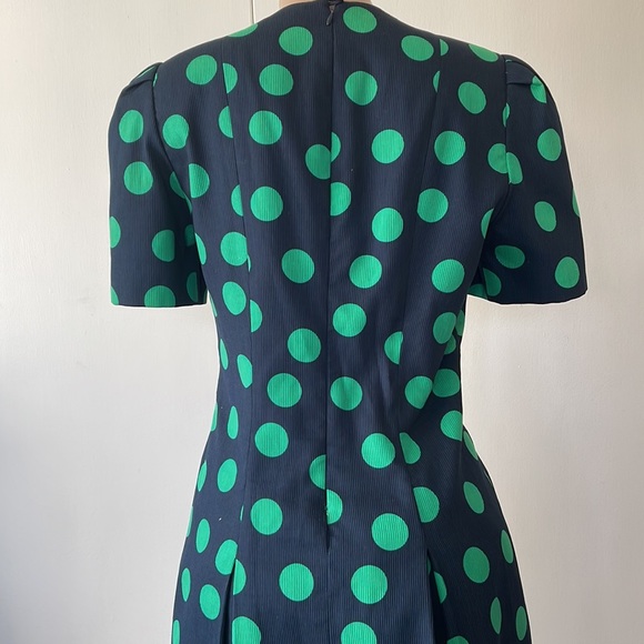DAVID HAYES Lovely Vintage polka dot  green/ blue color, Womens DRESS size 10” - Picture 6 of 16
